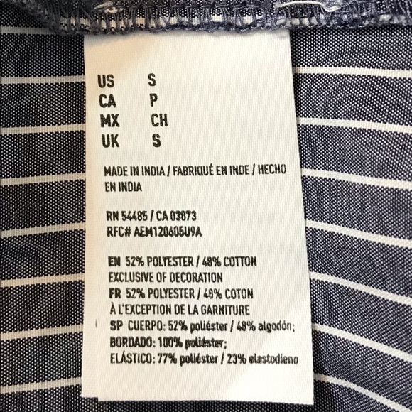 AMERICAN EAGLE Off Shoulders Striped Embroidered Floral Top Size Small - Picture 10 of 11